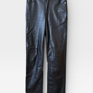 Zara women’s Black Faux Leather Straight Jeans